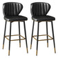 Contemporary Leather Bar Stool Buckets Indoor Low Back Stool with Steel Legs Black 2 Piece Set Bar Stool(30"H) Clearhalo 'Bar Furniture' 'Bar Stools' 'bar_stools' 'furn' 'furn_bar_stools' 'furniture_bar_stools' 'Kitchen & Dining Furniture' 'kitchen&dining_furn' 'kitchen' 'kitchen_furn' Furniture' 4186137