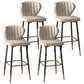 Contemporary Leather Bar Stool Buckets Indoor Low Back Stool with Steel Legs Off-White 4 Piece Set Bar Stool(30"H) Clearhalo 'Bar Furniture' 'Bar Stools' 'bar_stools' 'furn' 'furn_bar_stools' 'furniture_bar_stools' 'Kitchen & Dining Furniture' 'kitchen&dining_furn' 'kitchen' 'kitchen_furn' Furniture' 4186144