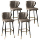Contemporary Leather Bar Stool Buckets Indoor Low Back Stool with Steel Legs Light Gray 4 Piece Set Bar Stool(30"H) Clearhalo 'Bar Furniture' 'Bar Stools' 'bar_stools' 'furn' 'furn_bar_stools' 'furniture_bar_stools' 'Kitchen & Dining Furniture' 'kitchen&dining_furn' 'kitchen' 'kitchen_furn' Furniture' 4186146
