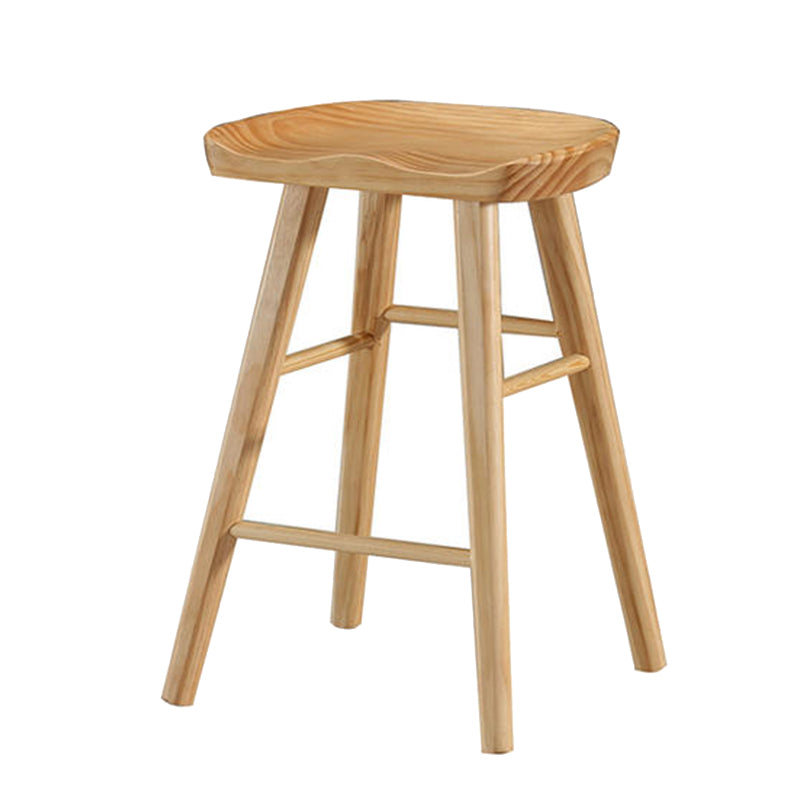 Modern Wood Bar Stool Contoured Seat Backless Indoor Footrest Counter Stool Wood 1 Piece Short Stool(22"H) Clearhalo 'Bar Furniture' 'Bar Stools' 'bar_stools' 'furn' 'furn_bar_stools' 'furniture_bar_stools' 'Kitchen & Dining Furniture' 'kitchen&dining_furn' 'kitchen' 'kitchen_furn' Furniture' 4186151