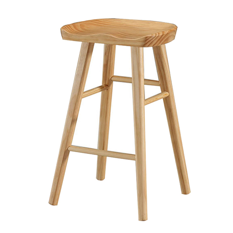 Modern Wood Bar Stool Contoured Seat Backless Indoor Footrest Counter Stool Wood 1 Piece Counter Stool(26"H) Clearhalo 'Bar Furniture' 'Bar Stools' 'bar_stools' 'furn' 'furn_bar_stools' 'furniture_bar_stools' 'Kitchen & Dining Furniture' 'kitchen&dining_furn' 'kitchen' 'kitchen_furn' Furniture' 4186152