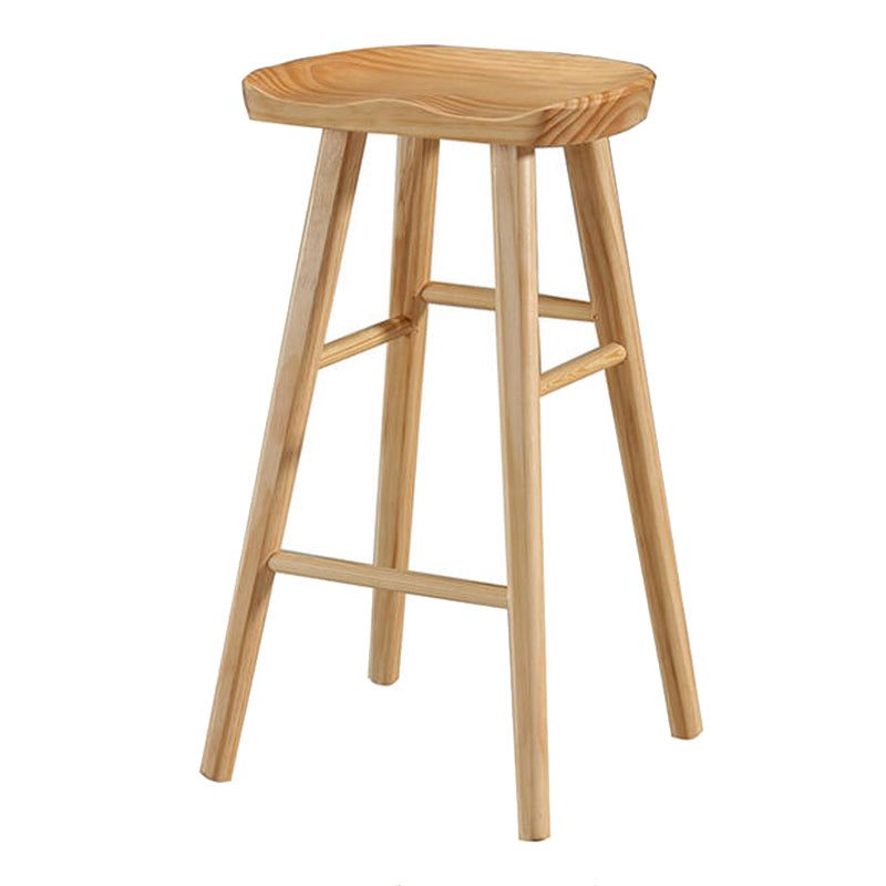 Modern Wood Bar Stool Contoured Seat Backless Indoor Footrest Counter Stool Wood 1 Piece Bar Stool(30"H) Clearhalo 'Bar Furniture' 'Bar Stools' 'bar_stools' 'furn' 'furn_bar_stools' 'furniture_bar_stools' 'Kitchen & Dining Furniture' 'kitchen&dining_furn' 'kitchen' 'kitchen_furn' Furniture' 4186154