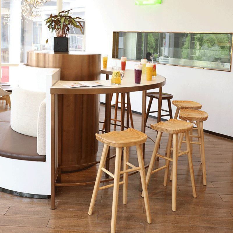 Modern Wood Bar Stool Contoured Seat Backless Indoor Footrest Counter Stool Clearhalo 'Bar Furniture' 'Bar Stools' 'bar_stools' 'furn' 'furn_bar_stools' 'furniture_bar_stools' 'Kitchen & Dining Furniture' 'kitchen&dining_furn' 'kitchen' 'kitchen_furn' Furniture' 4186155