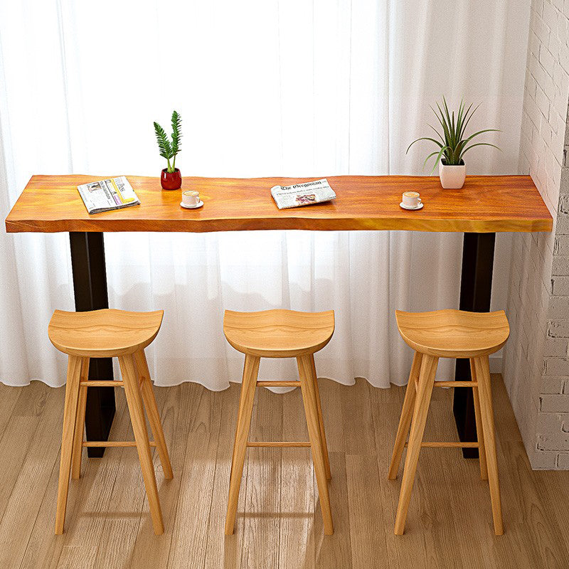 Modern Wood Bar Stool Contoured Seat Backless Indoor Footrest Counter Stool Clearhalo 'Bar Furniture' 'Bar Stools' 'bar_stools' 'furn' 'furn_bar_stools' 'furniture_bar_stools' 'Kitchen & Dining Furniture' 'kitchen&dining_furn' 'kitchen' 'kitchen_furn' Furniture' 4186156