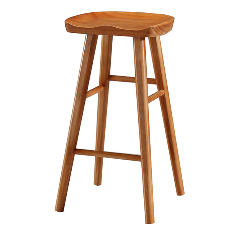 Modern Wood Bar Stool Contoured Seat Backless Indoor Footrest Counter Stool Distressed Wood 1 Piece Bar Stool(30"H) Clearhalo 'Bar Furniture' 'Bar Stools' 'bar_stools' 'furn' 'furn_bar_stools' 'furniture_bar_stools' 'Kitchen & Dining Furniture' 'kitchen&dining_furn' 'kitchen' 'kitchen_furn' Furniture' 4186160