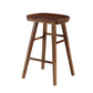 Modern Wood Bar Stool Contoured Seat Backless Indoor Footrest Counter Stool Walnut 1 Piece Short Stool(22"H) Clearhalo 'Bar Furniture' 'Bar Stools' 'bar_stools' 'furn' 'furn_bar_stools' 'furniture_bar_stools' 'Kitchen & Dining Furniture' 'kitchen&dining_furn' 'kitchen' 'kitchen_furn' Furniture' 4186162