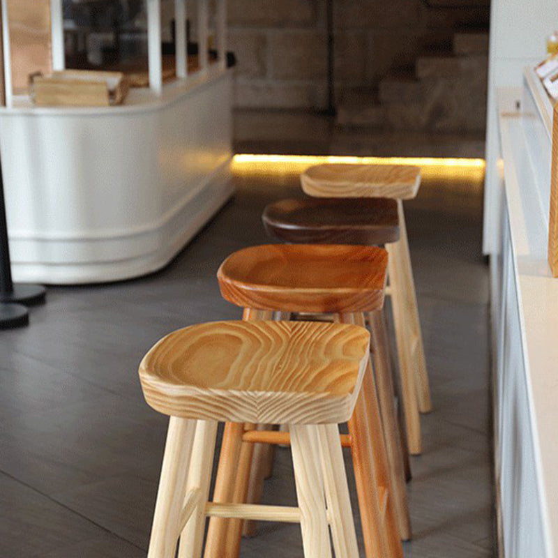 Modern Wood Bar Stool Contoured Seat Backless Indoor Footrest Counter Stool Clearhalo 'Bar Furniture' 'Bar Stools' 'bar_stools' 'furn' 'furn_bar_stools' 'furniture_bar_stools' 'Kitchen & Dining Furniture' 'kitchen&dining_furn' 'kitchen' 'kitchen_furn' Furniture' 4186169