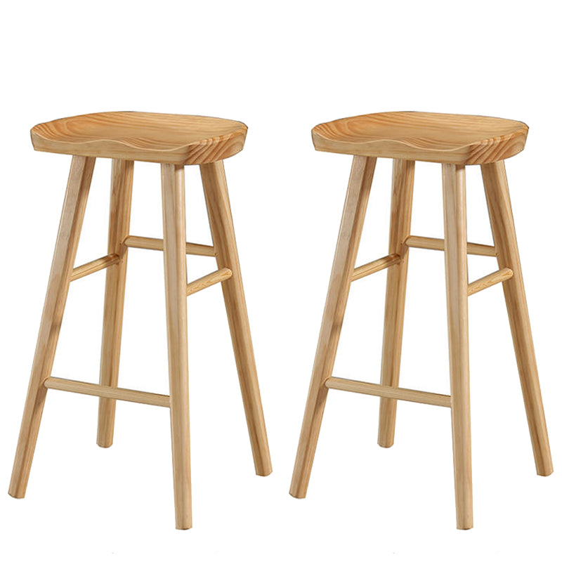 Modern Wood Bar Stool Contoured Seat Backless Indoor Footrest Counter Stool Wood 2 Piece Set Bar Stool(30"H) Clearhalo 'Bar Furniture' 'Bar Stools' 'bar_stools' 'furn' 'furn_bar_stools' 'furniture_bar_stools' 'Kitchen & Dining Furniture' 'kitchen&dining_furn' 'kitchen' 'kitchen_furn' Furniture' 4186172