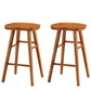 Modern Wood Bar Stool Contoured Seat Backless Indoor Footrest Counter Stool Distressed Wood 2 Piece Set Short Stool(22"H) Clearhalo 'Bar Furniture' 'Bar Stools' 'bar_stools' 'furn' 'furn_bar_stools' 'furniture_bar_stools' 'Kitchen & Dining Furniture' 'kitchen&dining_furn' 'kitchen' 'kitchen_furn' Furniture' 4186174