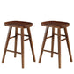 Modern Wood Bar Stool Contoured Seat Backless Indoor Footrest Counter Stool Walnut 2 Piece Set Short Stool(22"H) Clearhalo 'Bar Furniture' 'Bar Stools' 'bar_stools' 'furn' 'furn_bar_stools' 'furniture_bar_stools' 'Kitchen & Dining Furniture' 'kitchen&dining_furn' 'kitchen' 'kitchen_furn' Furniture' 4186177