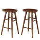 Modern Wood Bar Stool Contoured Seat Backless Indoor Footrest Counter Stool Walnut 2 Piece Set Bar Stool(30"H) Clearhalo 'Bar Furniture' 'Bar Stools' 'bar_stools' 'furn' 'furn_bar_stools' 'furniture_bar_stools' 'Kitchen & Dining Furniture' 'kitchen&dining_furn' 'kitchen' 'kitchen_furn' Furniture' 4186179