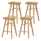 Modern Wood Bar Stool Contoured Seat Backless Indoor Footrest Counter Stool Wood 4 Piece Set Counter Stool(26"H) Clearhalo 'Bar Furniture' 'Bar Stools' 'bar_stools' 'furn' 'furn_bar_stools' 'furniture_bar_stools' 'Kitchen & Dining Furniture' 'kitchen&dining_furn' 'kitchen' 'kitchen_furn' Furniture' 4186181