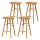 Modern Wood Bar Stool Contoured Seat Backless Indoor Footrest Counter Stool Wood 4 Piece Set Bar Stool(30"H) Clearhalo 'Bar Furniture' 'Bar Stools' 'bar_stools' 'furn' 'furn_bar_stools' 'furniture_bar_stools' 'Kitchen & Dining Furniture' 'kitchen&dining_furn' 'kitchen' 'kitchen_furn' Furniture' 4186182