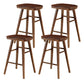 Modern Wood Bar Stool Contoured Seat Backless Indoor Footrest Counter Stool Walnut 4 Piece Set Short Stool(22"H) Clearhalo 'Bar Furniture' 'Bar Stools' 'bar_stools' 'furn' 'furn_bar_stools' 'furniture_bar_stools' 'Kitchen & Dining Furniture' 'kitchen&dining_furn' 'kitchen' 'kitchen_furn' Furniture' 4186186