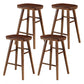 Modern Wood Bar Stool Contoured Seat Backless Indoor Footrest Counter Stool Walnut 4 Piece Set Counter Stool(26"H) Clearhalo 'Bar Furniture' 'Bar Stools' 'bar_stools' 'furn' 'furn_bar_stools' 'furniture_bar_stools' 'Kitchen & Dining Furniture' 'kitchen&dining_furn' 'kitchen' 'kitchen_furn' Furniture' 4186187