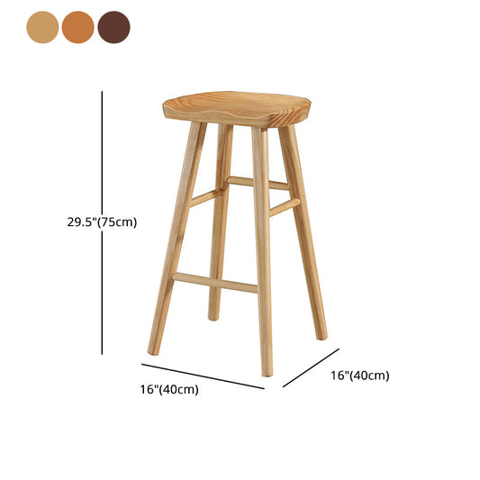 Modern Wood Bar Stool Contoured Seat Backless Indoor Footrest Counter Stool Clearhalo 'Bar Furniture' 'Bar Stools' 'bar_stools' 'furn' 'furn_bar_stools' 'furniture_bar_stools' 'Kitchen & Dining Furniture' 'kitchen&dining_furn' 'kitchen' 'kitchen_furn' Furniture' 4186191