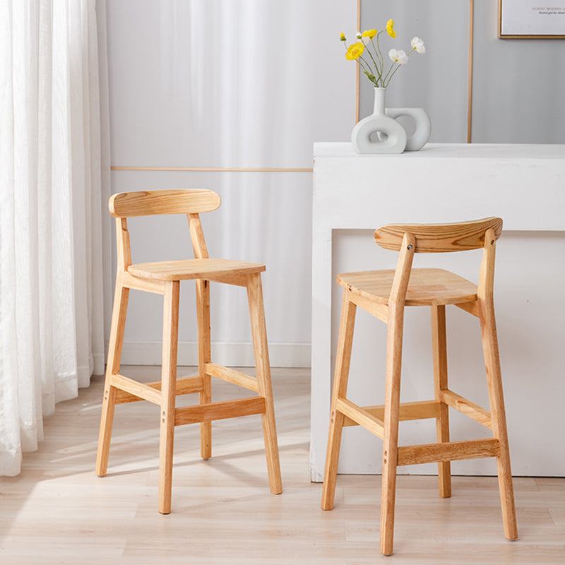 Solid Wood Modern Bar Stool Square Low Back Indoor Stool with Wood Legs Clearhalo 'Bar Furniture' 'Bar Stools' 'bar_stools' 'furn' 'furn_bar_stools' 'furniture_bar_stools' 'Kitchen & Dining Furniture' 'kitchen&dining_furn' 'kitchen' 'kitchen_furn' Furniture' 4186192