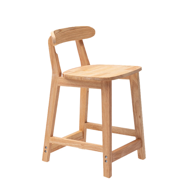 Solid Wood Modern Bar Stool Square Low Back Indoor Stool with Wood Legs 1 Piece Clearhalo 'Bar Furniture' 'Bar Stools' 'bar_stools' 'furn' 'furn_bar_stools' 'furniture_bar_stools' 'Kitchen & Dining Furniture' 'kitchen&dining_furn' 'kitchen' 'kitchen_furn' Furniture' 4186193