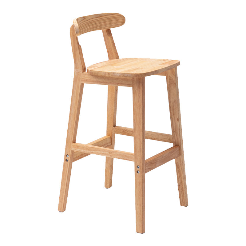 Solid Wood Modern Bar Stool Square Low Back Indoor Stool with Wood Legs 1 Piece Bar Stool(31"H) Clearhalo 'Bar Furniture' 'Bar Stools' 'bar_stools' 'furn' 'furn_bar_stools' 'furniture_bar_stools' 'Kitchen & Dining Furniture' 'kitchen&dining_furn' 'kitchen' 'kitchen_furn' Furniture' 4186198