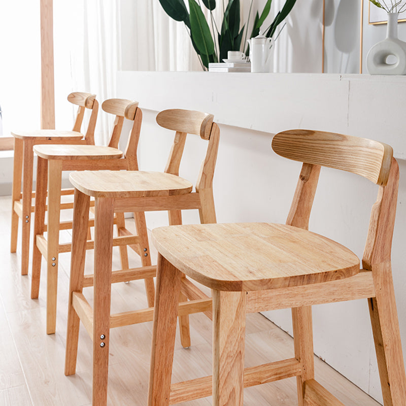 Solid Wood Modern Bar Stool Square Low Back Indoor Stool with Wood Legs Clearhalo 'Bar Furniture' 'Bar Stools' 'bar_stools' 'furn' 'furn_bar_stools' 'furniture_bar_stools' 'Kitchen & Dining Furniture' 'kitchen&dining_furn' 'kitchen' 'kitchen_furn' Furniture' 4186199