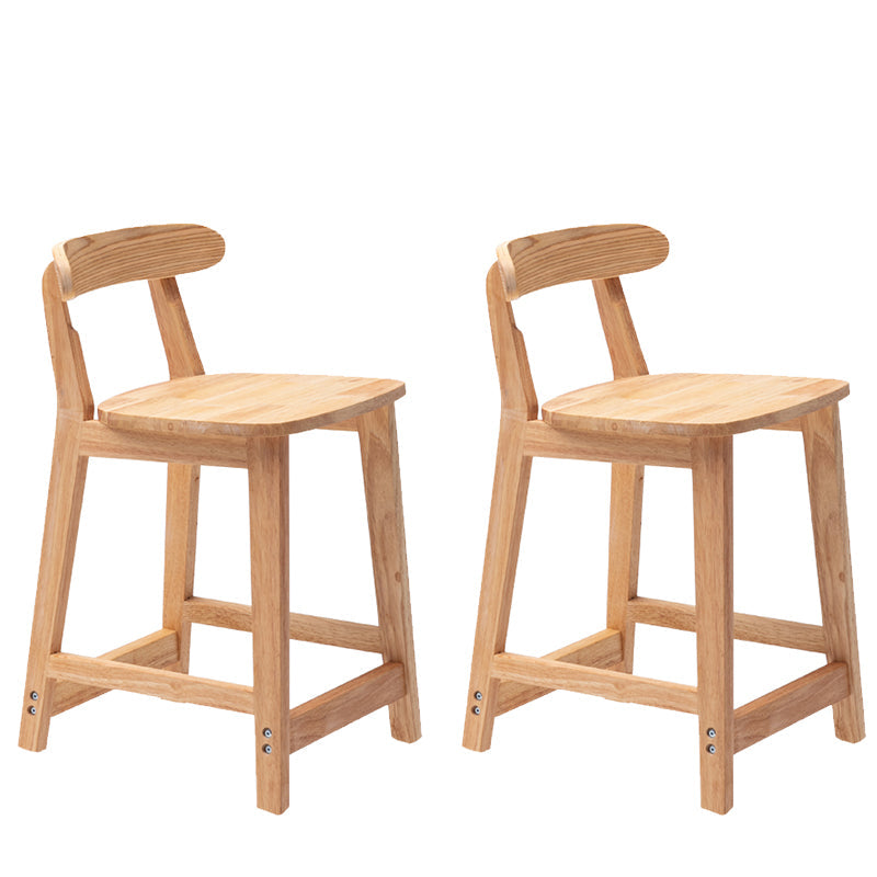 Solid Wood Modern Bar Stool Square Low Back Indoor Stool with Wood Legs 2 Piece Set Clearhalo 'Bar Furniture' 'Bar Stools' 'bar_stools' 'furn' 'furn_bar_stools' 'furniture_bar_stools' 'Kitchen & Dining Furniture' 'kitchen&dining_furn' 'kitchen' 'kitchen_furn' Furniture' 4186200