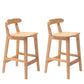 Solid Wood Modern Bar Stool Square Low Back Indoor Stool with Wood Legs 2 Piece Set Counter Stool (24"H) Clearhalo 'Bar Furniture' 'Bar Stools' 'bar_stools' 'furn' 'furn_bar_stools' 'furniture_bar_stools' 'Kitchen & Dining Furniture' 'kitchen&dining_furn' 'kitchen' 'kitchen_furn' Furniture' 4186203