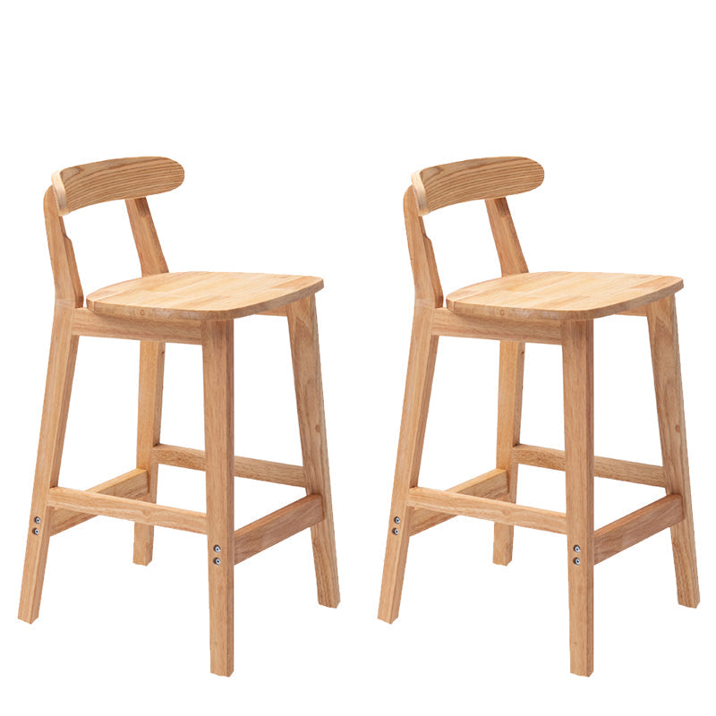 Solid Wood Modern Bar Stool Square Low Back Indoor Stool with Wood Legs 2 Piece Set Counter Stool (24"H) Clearhalo 'Bar Furniture' 'Bar Stools' 'bar_stools' 'furn' 'furn_bar_stools' 'furniture_bar_stools' 'Kitchen & Dining Furniture' 'kitchen&dining_furn' 'kitchen' 'kitchen_furn' Furniture' 4186203