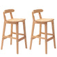 Solid Wood Modern Bar Stool Square Low Back Indoor Stool with Wood Legs 2 Piece Set Bar Stool (28" H) Clearhalo 'Bar Furniture' 'Bar Stools' 'bar_stools' 'furn' 'furn_bar_stools' 'furniture_bar_stools' 'Kitchen & Dining Furniture' 'kitchen&dining_furn' 'kitchen' 'kitchen_furn' Furniture' 4186205