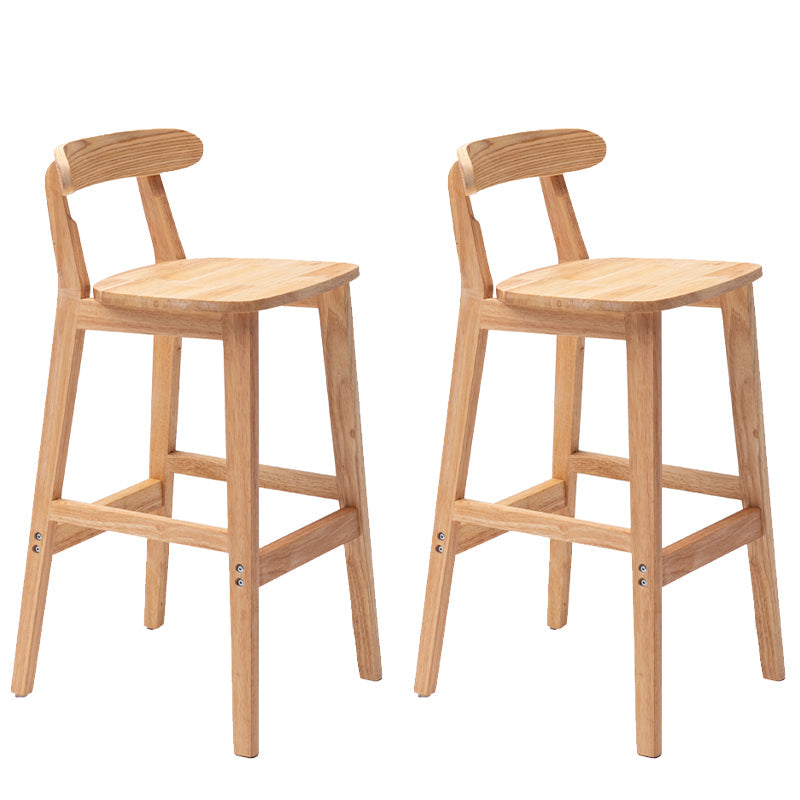 Solid Wood Modern Bar Stool Square Low Back Indoor Stool with Wood Legs 2 Piece Set Bar Stool (28" H) Clearhalo 'Bar Furniture' 'Bar Stools' 'bar_stools' 'furn' 'furn_bar_stools' 'furniture_bar_stools' 'Kitchen & Dining Furniture' 'kitchen&dining_furn' 'kitchen' 'kitchen_furn' Furniture' 4186205
