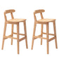Solid Wood Modern Bar Stool Square Low Back Indoor Stool with Wood Legs 2 Piece Set Bar Stool(31"H) Clearhalo 'Bar Furniture' 'Bar Stools' 'bar_stools' 'furn' 'furn_bar_stools' 'furniture_bar_stools' 'Kitchen & Dining Furniture' 'kitchen&dining_furn' 'kitchen' 'kitchen_furn' Furniture' 4186207