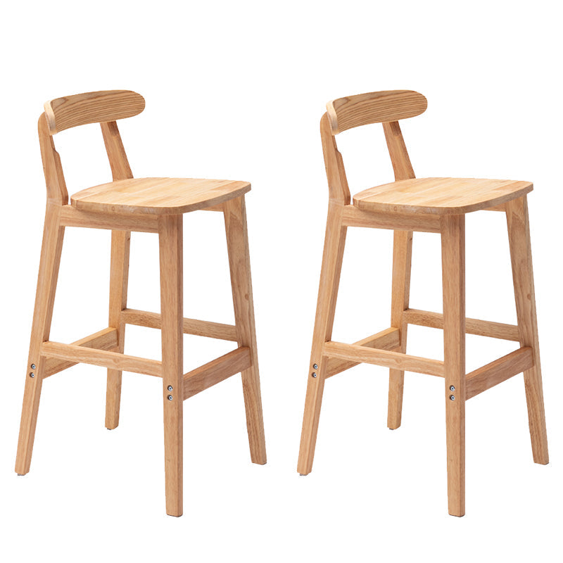 Solid Wood Modern Bar Stool Square Low Back Indoor Stool with Wood Legs 2 Piece Set Bar Stool(31"H) Clearhalo 'Bar Furniture' 'Bar Stools' 'bar_stools' 'furn' 'furn_bar_stools' 'furniture_bar_stools' 'Kitchen & Dining Furniture' 'kitchen&dining_furn' 'kitchen' 'kitchen_furn' Furniture' 4186207