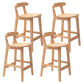 Solid Wood Modern Bar Stool Square Low Back Indoor Stool with Wood Legs 4 Piece Set Counter Stool (24"H) Clearhalo 'Bar Furniture' 'Bar Stools' 'bar_stools' 'furn' 'furn_bar_stools' 'furniture_bar_stools' 'Kitchen & Dining Furniture' 'kitchen&dining_furn' 'kitchen' 'kitchen_furn' Furniture' 4186211