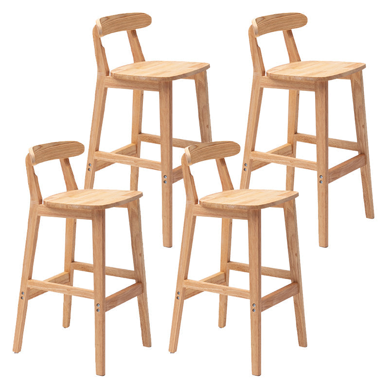Solid Wood Modern Bar Stool Square Low Back Indoor Stool with Wood Legs 4 Piece Set Bar Stool (28" H) Clearhalo 'Bar Furniture' 'Bar Stools' 'bar_stools' 'furn' 'furn_bar_stools' 'furniture_bar_stools' 'Kitchen & Dining Furniture' 'kitchen&dining_furn' 'kitchen' 'kitchen_furn' Furniture' 4186213