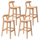 Solid Wood Modern Bar Stool Square Low Back Indoor Stool with Wood Legs 4 Piece Set Bar Stool(31"H) Clearhalo 'Bar Furniture' 'Bar Stools' 'bar_stools' 'furn' 'furn_bar_stools' 'furniture_bar_stools' 'Kitchen & Dining Furniture' 'kitchen&dining_furn' 'kitchen' 'kitchen_furn' Furniture' 4186214