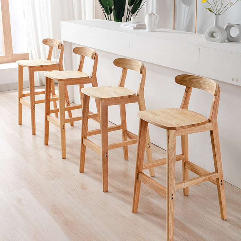 Solid Wood Modern Bar Stool Square Low Back Indoor Stool with Wood Legs Clearhalo 'Bar Furniture' 'Bar Stools' 'bar_stools' 'furn' 'furn_bar_stools' 'furniture_bar_stools' 'Kitchen & Dining Furniture' 'kitchen&dining_furn' 'kitchen' 'kitchen_furn' Furniture' 4186215