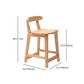 Solid Wood Modern Bar Stool Square Low Back Indoor Stool with Wood Legs Clearhalo 'Bar Furniture' 'Bar Stools' 'bar_stools' 'furn' 'furn_bar_stools' 'furniture_bar_stools' 'Kitchen & Dining Furniture' 'kitchen&dining_furn' 'kitchen' 'kitchen_furn' Furniture' 4186217