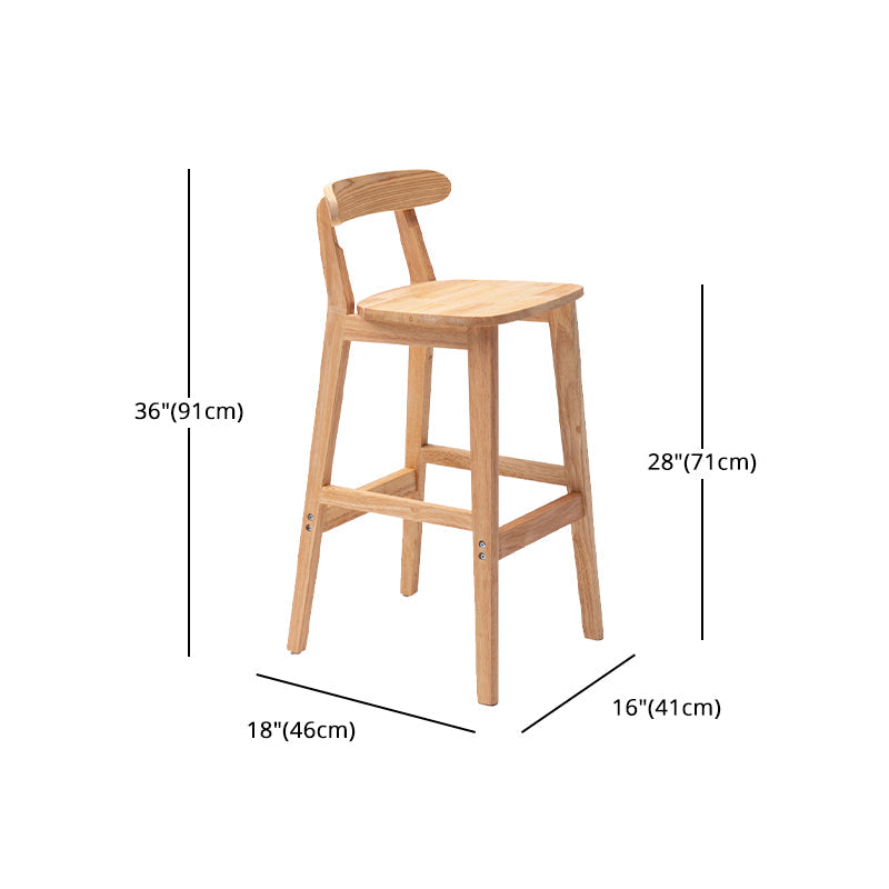 Solid Wood Modern Bar Stool Square Low Back Indoor Stool with Wood Legs Clearhalo 'Bar Furniture' 'Bar Stools' 'bar_stools' 'furn' 'furn_bar_stools' 'furniture_bar_stools' 'Kitchen & Dining Furniture' 'kitchen&dining_furn' 'kitchen' 'kitchen_furn' Furniture' 4186219