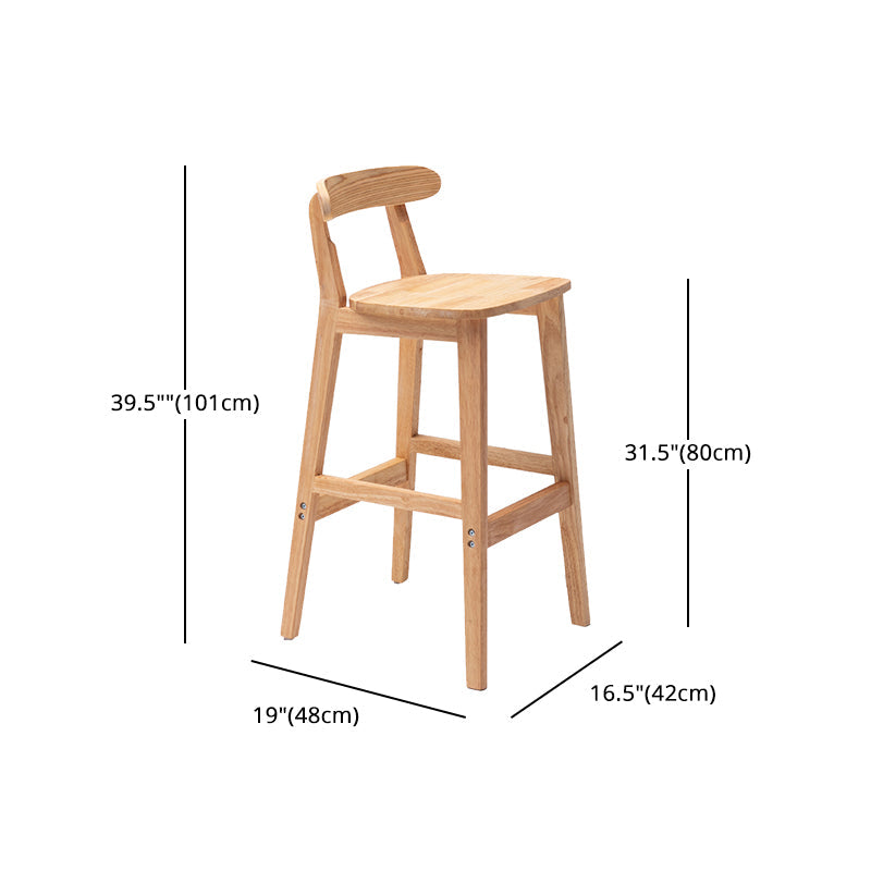 Solid Wood Modern Bar Stool Square Low Back Indoor Stool with Wood Legs Clearhalo 'Bar Furniture' 'Bar Stools' 'bar_stools' 'furn' 'furn_bar_stools' 'furniture_bar_stools' 'Kitchen & Dining Furniture' 'kitchen&dining_furn' 'kitchen' 'kitchen_furn' Furniture' 4186220