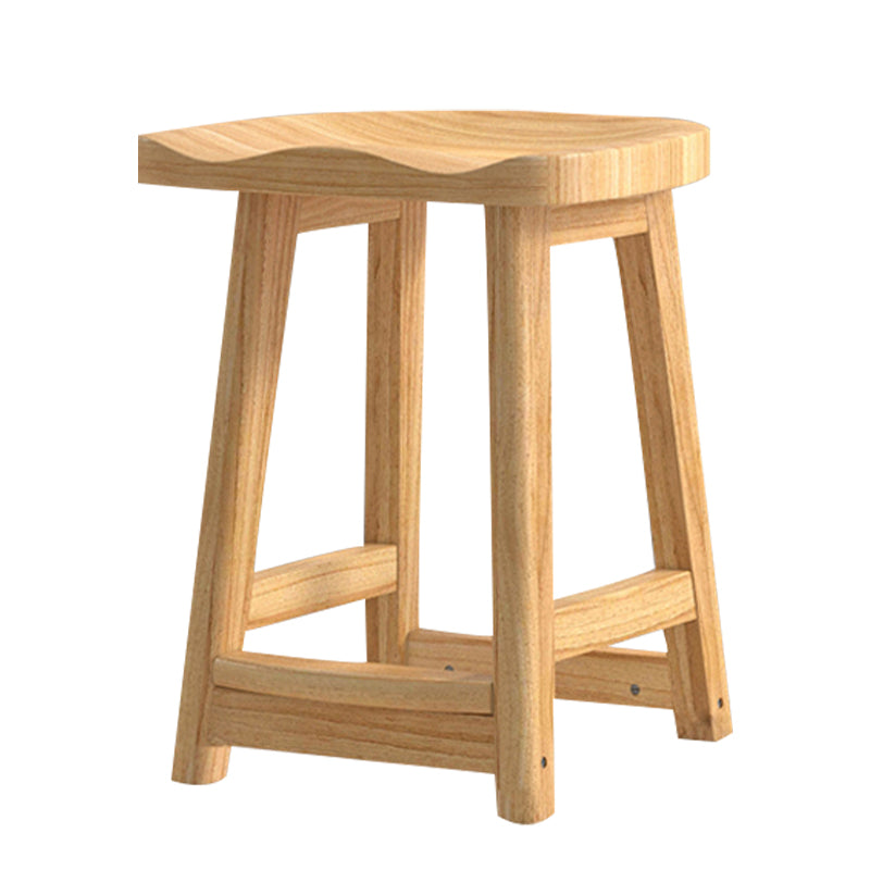 Solid Wood Modern Bar Stool Saddle Seat Backless Indoor Stool with Wood Legs Wood 1 Piece Short Stool(20"H) Clearhalo 'Bar Furniture' 'Bar Stools' 'bar_stools' 'furn' 'furn_bar_stools' 'furniture_bar_stools' 'Kitchen & Dining Furniture' 'kitchen&dining_furn' 'kitchen' 'kitchen_furn' Furniture' 4186254