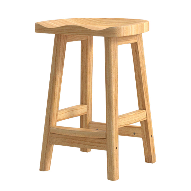 Solid Wood Modern Bar Stool Saddle Seat Backless Indoor Stool with Wood Legs Wood 1 Piece Counter Stool (24"H) Clearhalo 'Bar Furniture' 'Bar Stools' 'bar_stools' 'furn' 'furn_bar_stools' 'furniture_bar_stools' 'Kitchen & Dining Furniture' 'kitchen&dining_furn' 'kitchen' 'kitchen_furn' Furniture' 4186255