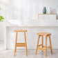 Solid Wood Modern Bar Stool Saddle Seat Backless Indoor Stool with Wood Legs Clearhalo 'Bar Furniture' 'Bar Stools' 'bar_stools' 'furn' 'furn_bar_stools' 'furniture_bar_stools' 'Kitchen & Dining Furniture' 'kitchen&dining_furn' 'kitchen' 'kitchen_furn' Furniture' 4186258