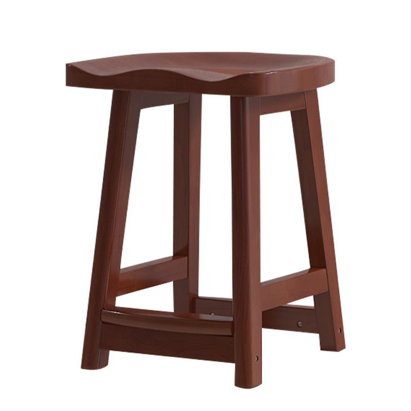 Solid Wood Modern Bar Stool Saddle Seat Backless Indoor Stool with Wood Legs Walnut 1 Piece Short Stool(20"H) Clearhalo 'Bar Furniture' 'Bar Stools' 'bar_stools' 'furn' 'furn_bar_stools' 'furniture_bar_stools' 'Kitchen & Dining Furniture' 'kitchen&dining_furn' 'kitchen' 'kitchen_furn' Furniture' 4186262
