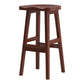 Solid Wood Modern Bar Stool Saddle Seat Backless Indoor Stool with Wood Legs Walnut 1 Piece Bar Stool(31"H) Clearhalo 'Bar Furniture' 'Bar Stools' 'bar_stools' 'furn' 'furn_bar_stools' 'furniture_bar_stools' 'Kitchen & Dining Furniture' 'kitchen&dining_furn' 'kitchen' 'kitchen_furn' Furniture' 4186268