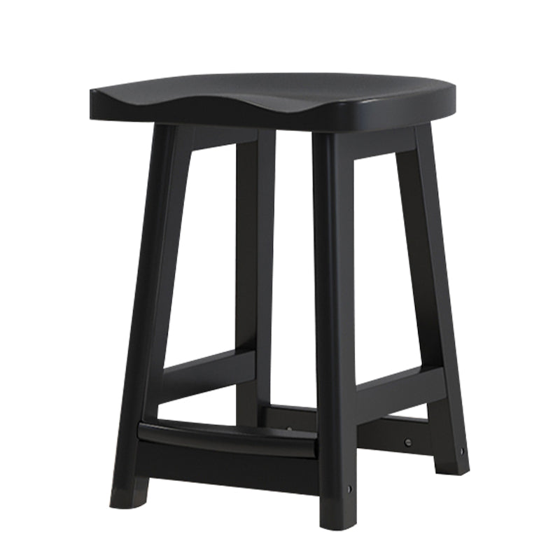 Solid Wood Modern Bar Stool Saddle Seat Backless Indoor Stool with Wood Legs Black 1 Piece Short Stool(20"H) Clearhalo 'Bar Furniture' 'Bar Stools' 'bar_stools' 'furn' 'furn_bar_stools' 'furniture_bar_stools' 'Kitchen & Dining Furniture' 'kitchen&dining_furn' 'kitchen' 'kitchen_furn' Furniture' 4186269