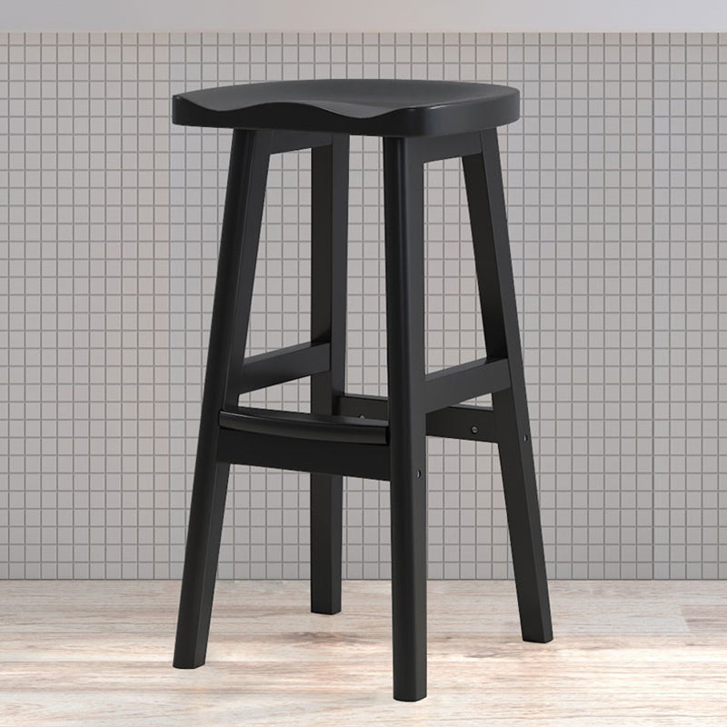Solid Wood Modern Bar Stool Saddle Seat Backless Indoor Stool with Wood Legs Clearhalo 'Bar Furniture' 'Bar Stools' 'bar_stools' 'furn' 'furn_bar_stools' 'furniture_bar_stools' 'Kitchen & Dining Furniture' 'kitchen&dining_furn' 'kitchen' 'kitchen_furn' Furniture' 4186271
