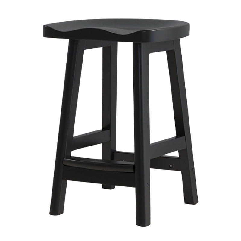 Solid Wood Modern Bar Stool Saddle Seat Backless Indoor Stool with Wood Legs Black 1 Piece Counter Stool (24"H) Clearhalo 'Bar Furniture' 'Bar Stools' 'bar_stools' 'furn' 'furn_bar_stools' 'furniture_bar_stools' 'Kitchen & Dining Furniture' 'kitchen&dining_furn' 'kitchen' 'kitchen_furn' Furniture' 4186272