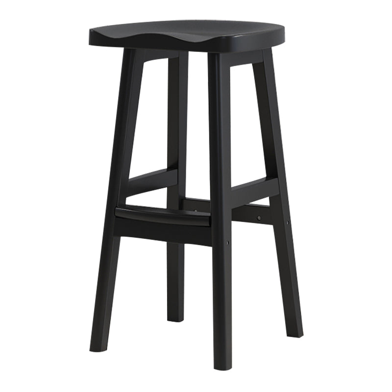 Solid Wood Modern Bar Stool Saddle Seat Backless Indoor Stool with Wood Legs Black 1 Piece Bar Stool(31"H) Clearhalo 'Bar Furniture' 'Bar Stools' 'bar_stools' 'furn' 'furn_bar_stools' 'furniture_bar_stools' 'Kitchen & Dining Furniture' 'kitchen&dining_furn' 'kitchen' 'kitchen_furn' Furniture' 4186275