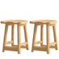 Solid Wood Modern Bar Stool Saddle Seat Backless Indoor Stool with Wood Legs Wood 2 Piece Set Short Stool(20"H) Clearhalo 'Bar Furniture' 'Bar Stools' 'bar_stools' 'furn' 'furn_bar_stools' 'furniture_bar_stools' 'Kitchen & Dining Furniture' 'kitchen&dining_furn' 'kitchen' 'kitchen_furn' Furniture' 4186278