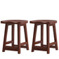 Solid Wood Modern Bar Stool Saddle Seat Backless Indoor Stool with Wood Legs Walnut 2 Piece Set Short Stool(20"H) Clearhalo 'Bar Furniture' 'Bar Stools' 'bar_stools' 'furn' 'furn_bar_stools' 'furniture_bar_stools' 'Kitchen & Dining Furniture' 'kitchen&dining_furn' 'kitchen' 'kitchen_furn' Furniture' 4186279