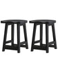 Solid Wood Modern Bar Stool Saddle Seat Backless Indoor Stool with Wood Legs Black 2 Piece Set Short Stool(20"H) Clearhalo 'Bar Furniture' 'Bar Stools' 'bar_stools' 'furn' 'furn_bar_stools' 'furniture_bar_stools' 'Kitchen & Dining Furniture' 'kitchen&dining_furn' 'kitchen' 'kitchen_furn' Furniture' 4186280